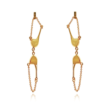 Culturesse Georgina Artsy 60mm Bralette Drop Earrings - Gold