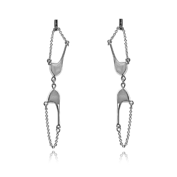 Culturesse Georgina 60mm Artsy Bralette Earrings - Silver