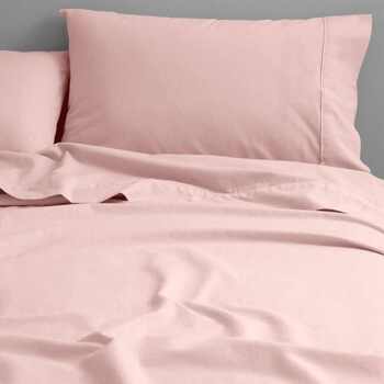 Canningvale Queen Bed Fitted Sheet Set Cozi Cotton Flannelette Blush