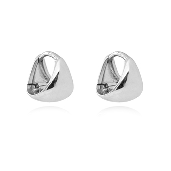 Culturesse Dori Artsy 10mm Chic Dainty Bowl Huggie Earrings - Silver