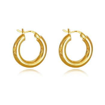 Culturesse Avari 19mm Classic Hoop Earrings - Gold Vermeil