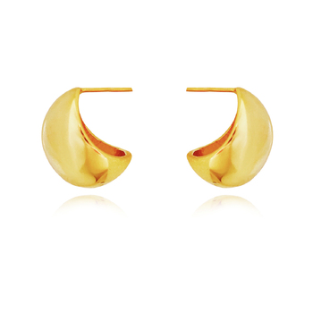 Culturesse La Lumiere 15mm Modern Cocoon Earrings - Gold Vermeil