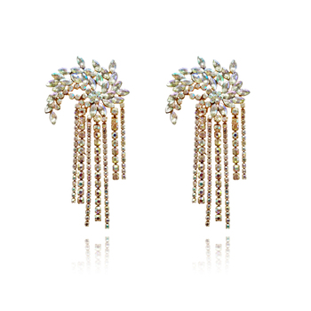 Culturesse Beauty In Lustre 9.5cm Earrings For Pierced Ears - Crystal