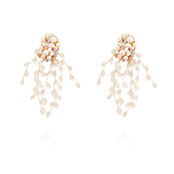 Culturesse Reaching Out 7cm Earrings For Pierced Ears - Pearly Shine