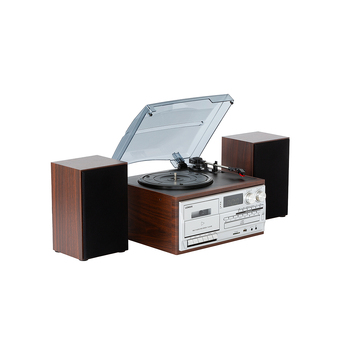 Lenoxx Turntable Player FM Radio - Brown