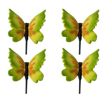 4PK Northcote Pottery Garden Stake Small Butterfly Green/Orange