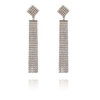 Culturesse Higher Attitude 12cm Statement Earrings For Pierced Ears - Silver