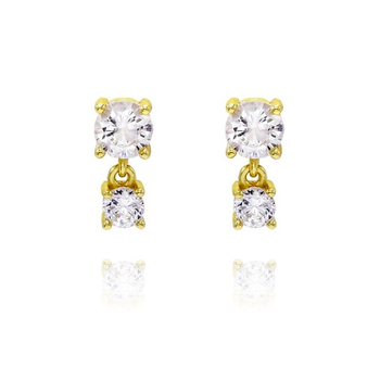 Culturesse Mora 5mm Double Drop Earrings - Gold Filled