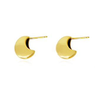 Culturesse Nala 12mm Artsy Chic Dainty Crescent Stud Earrings - Gold Vermeil