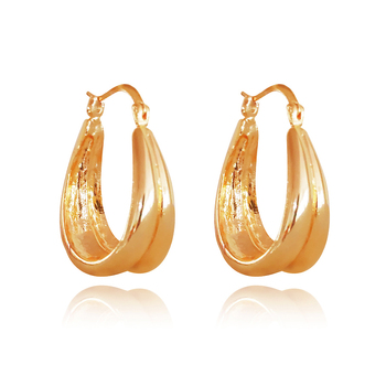 Culturesse Valletta 24K Double Rim 34mm Hoop Earrings - Gold