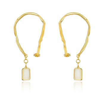 Culturesse Echo Artsy 75mm Ear Frame Earrings - Gold