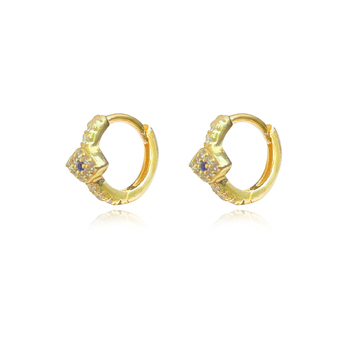 Culturesse Aliyah 12mm Dainty Evil Eye Hoop Earrings - Gold