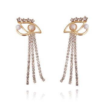 Culturesse Zaya 10cm Eyes On Me Earrings For Pierced Ears - Gold