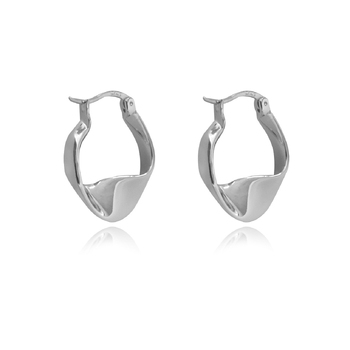 Culturesse Raquel 22mm Flow Huggie Earrings - Silver