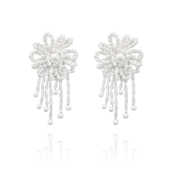 Culturesse Romantic By Heart 10cm Earrings For Pierced Ears - White