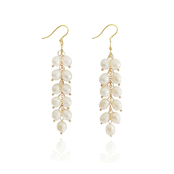 Culturesse Elin Freshwater 70mm Pearl Drop Earrings - White