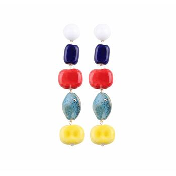 Culturesse Claudette 113mm Colour Drops Statement Earrings For Pierced Ears