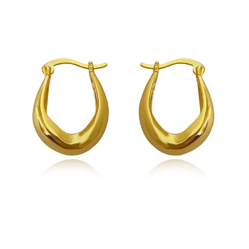 Culturesse Krista Modern Bowl Huggie Earrings - Gold