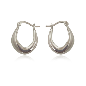 Culturesse Krista Modern 19mm Bowl Huggie Earrings - Silver