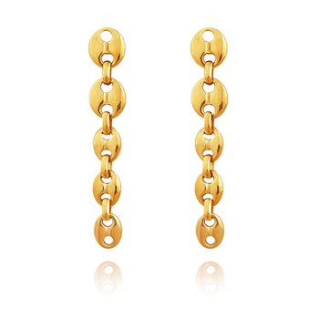 Culturesse Evren 65mm Drop Chain Fashion Earrings - Gold