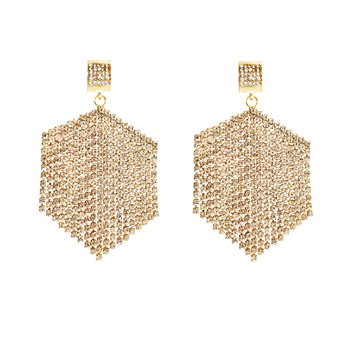 Culturesse Claude 80mm Shimmering Golden Tassel Earrings