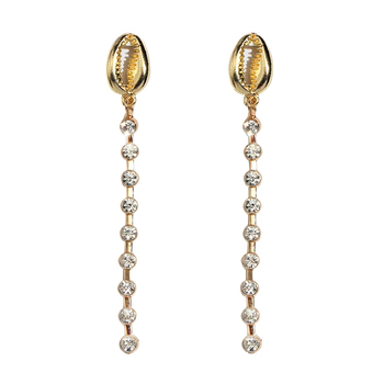 Culturesse DeDe 98mm Shell Glamour Earrings For Pierced Ears - Gold 