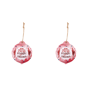 2PK Splosh Christmas Magic Ceramic/Ribbon Keepsake 15.5cm Red