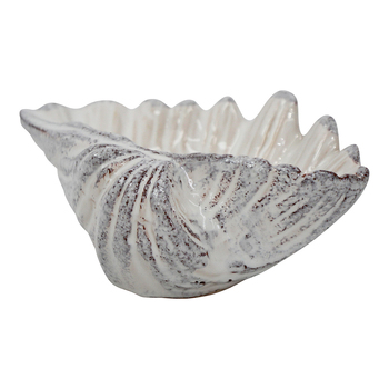 LVD Ceramic 19cm Shell Dish Home Decorative Bowl - Ivory