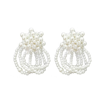 Culturesse Vivienne 60mm Pearl Splendid Earrings For Pierced Ears - White