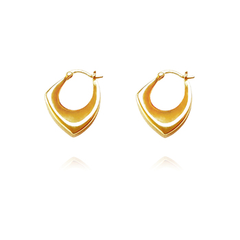 Culturesse Bailey 20mm Irregular Huggie Earrings - Gold Vermeil