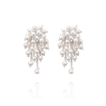 Culturesse Mireya 70mm Tender Heart Earrings For Pierced Ears - White