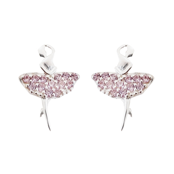 Culturesse 12mm The Little Ballerina Earrings - Silver