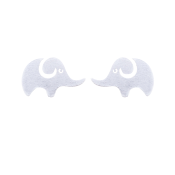 Culturesse 10mm Elly The Elephant Stud Earrings - Silver