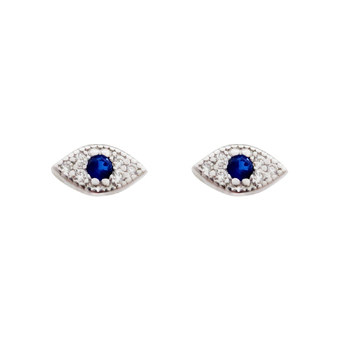 Culturesse 6mm Little Evil Eye Dainty Stud Earrings - Silver