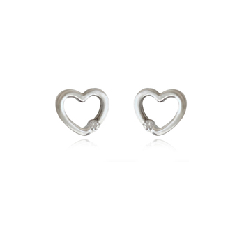 Culturesse 8mm Little Heart Dainty Stud Earrings - Silver