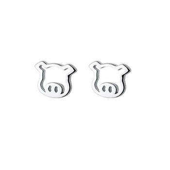 Culturesse 7mm Pipa The Piglet Stud Earrings - Silver