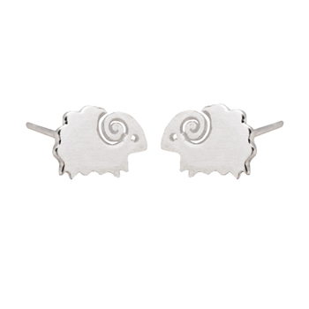 Culturesse 9mm Seana The Sheep Stud Earrings - Silver