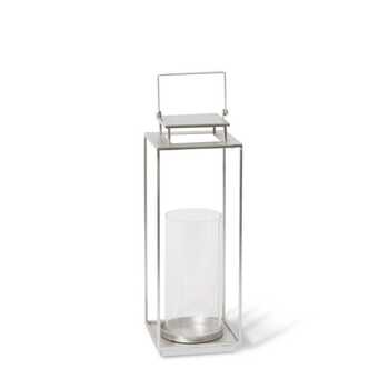 E Style Jylan 39cm Metal Pillar Candle Holder - Silver