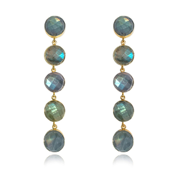 Culturesse Carolita Artisan 95mm Drop Earrings Natural Labradorite Crystal