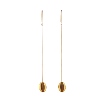 Culturesse Bijou 145mm Cross End Drop Earrings - Gold