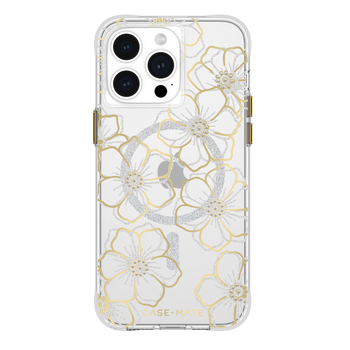 Case-Mate Floral Gems MagSafe Case For Apple iPhone 15 Pro Max - Gold