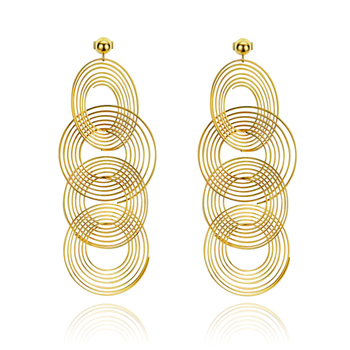 Culturesse Charlie 85mm Catwalk Sculpture Loop Earrings - Gold