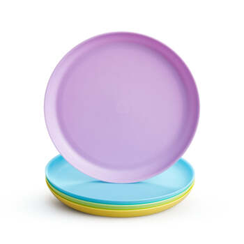 4PC Munchkin BPA-Free Plastic Multi Assorted Plates 6M+