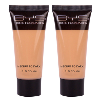 2PK BYS Tube 30ml Liquid Foundation Creamy Blendable Makeup - Medium to Dark