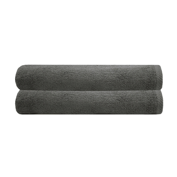 2pc Bambury Ultra soft Chateau Bath Sheet 80x160cm Charcoal Cotton Woven