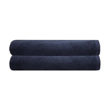 2pc Bambury Ultra soft Chateau Bath Sheet 80x160cm Navy Cotton Woven