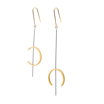 Culturesse Helene 95mm Line Art Drop Earrings - Gold