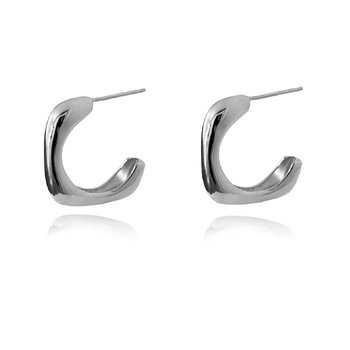 Culturesse Marcie 19mm Open Square Earrings - Silver