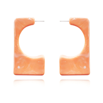 Culturesse Nadia 62mm Geo Resin Statement Drop Earrings - Warm Peach