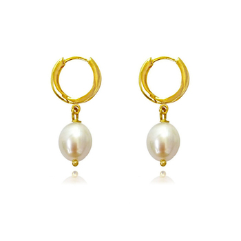 Culturesse 35mm Giselle 24K Gold Filled Pearl Drop Earrings